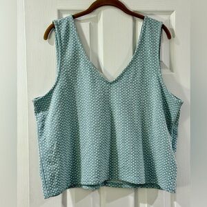 Madewell Jacquard Peekaboo-Back Crop Tank sz XL